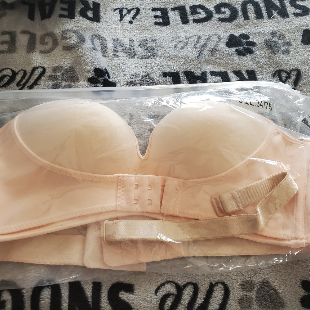 Nude color strapless bra